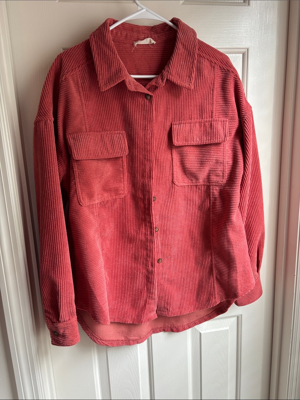 Altard State Corduroy Button-Up Shirt Jacket in Dusty Rose